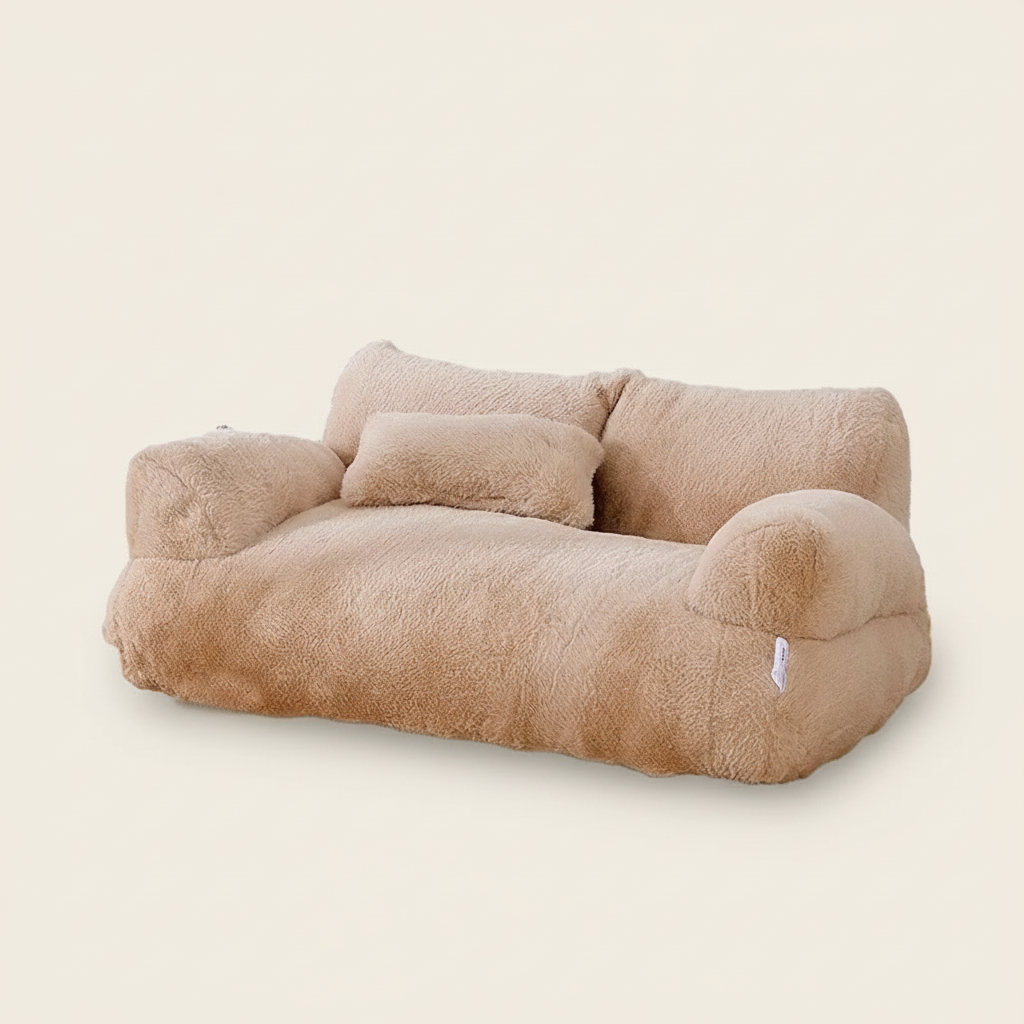Canapé douillet en peluche