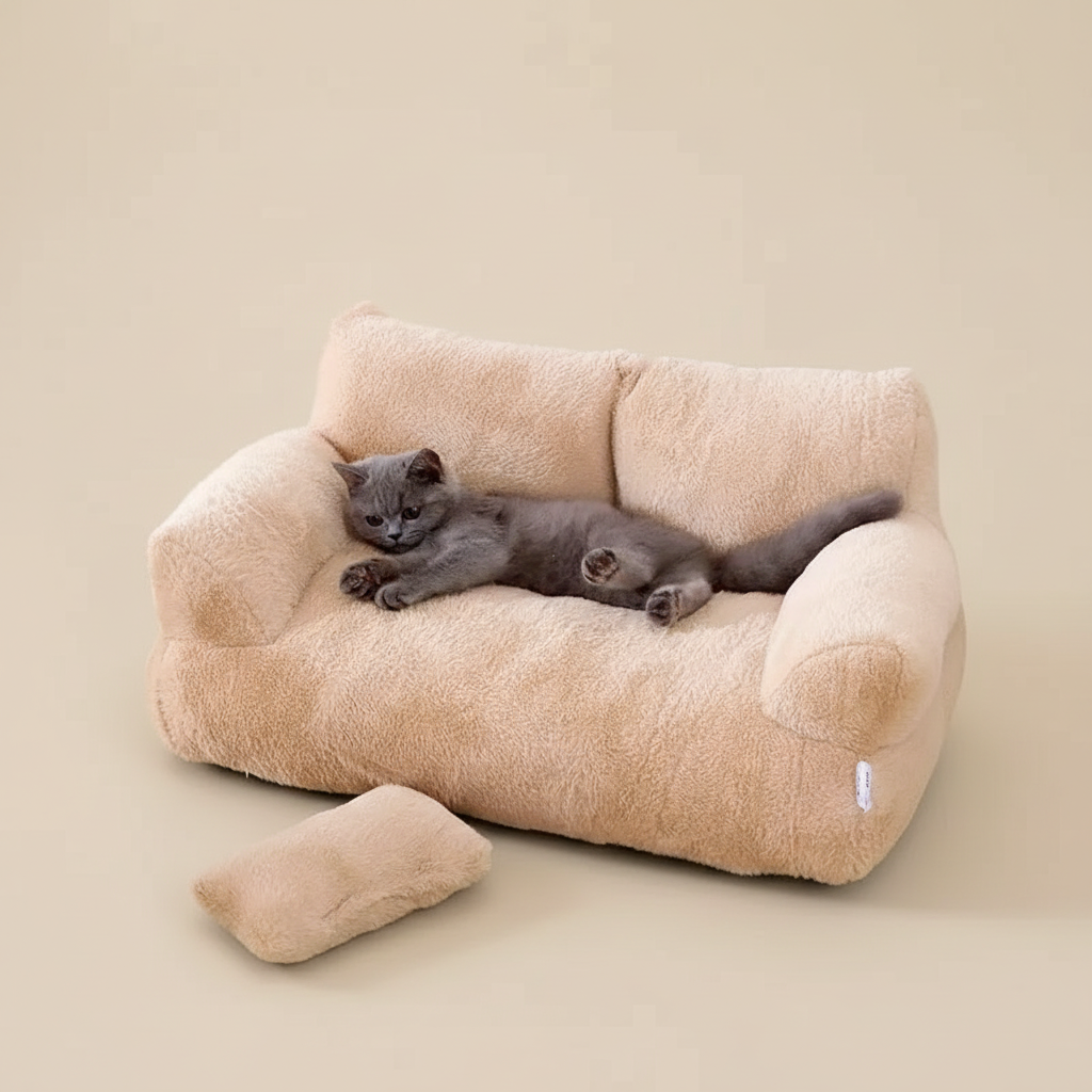 Canapé douillet en peluche