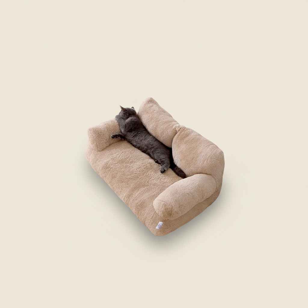 Canapé douillet en peluche